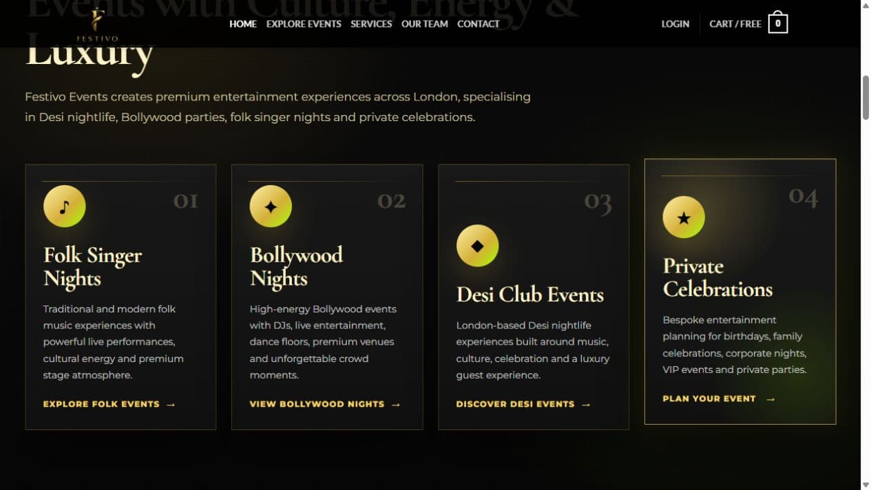 Festivo Events: Event experience categories