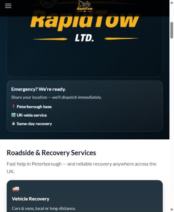 Rapid Tow: Service experience