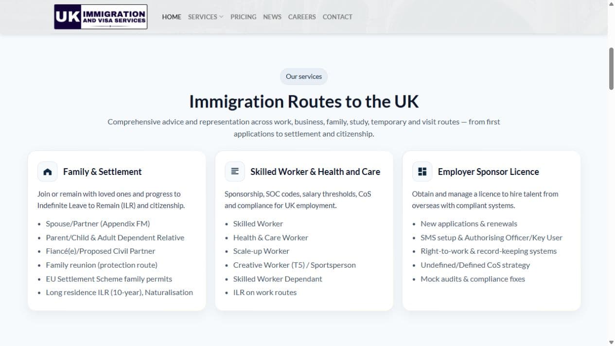 UKIV: Immigration service directory