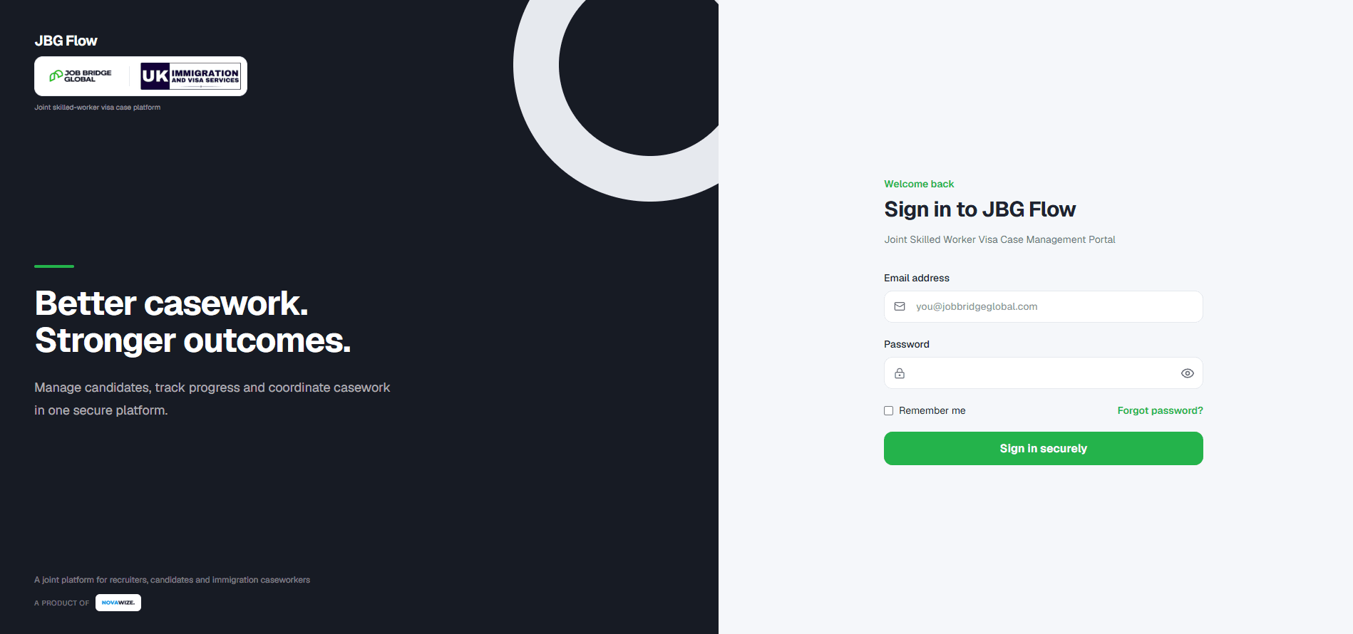 JBG Flow: Platform sign-in