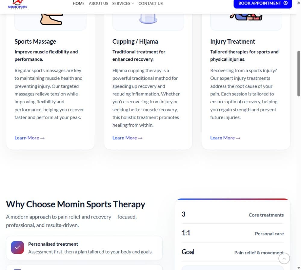 Momin Sports Therapy: Service experience